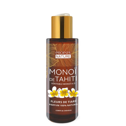 Monoï de Tahiti AOC - Fleurs de Tiaré et Huile de Coco - Parfum 100% Naturel - Corps et Cheveux - 100ml